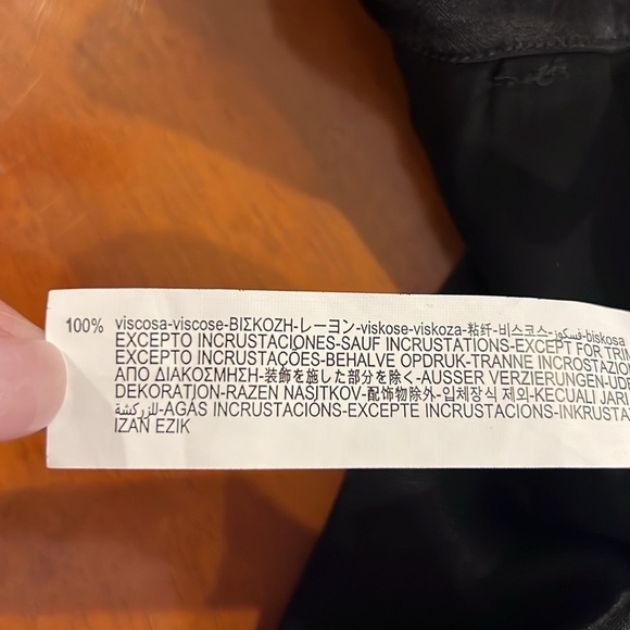 Zara black satin wide leg trouser pants with rhinestones XS NWT - Picture 9 of 10